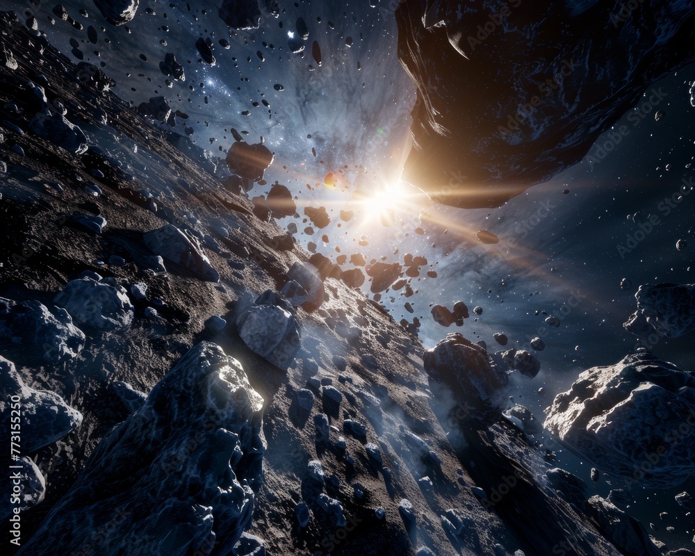 Interactive VR journey through the asteroid belt