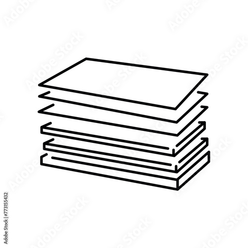 Plywood sheets line black icon. Sign for web page, mobile app