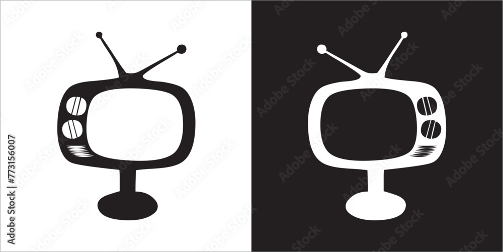 Illustration vector graphics of television icon - obrazy, fototapety, plakaty 