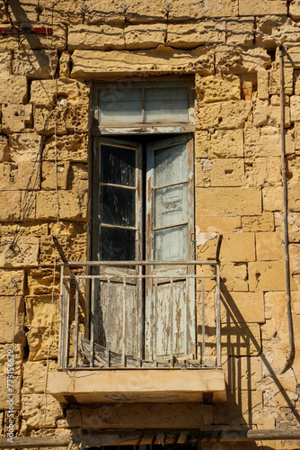 Old window in building.