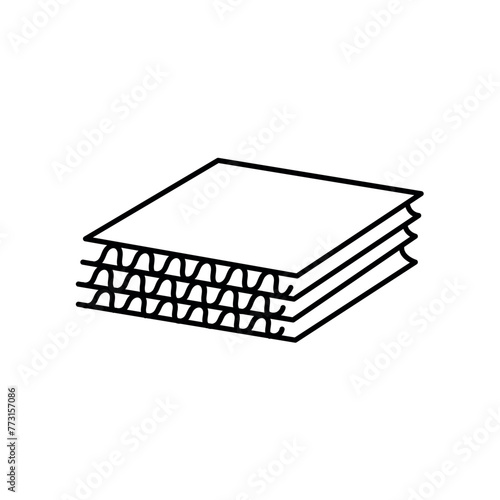 Stack Of corrugated boards line black icon. Sign for web page, mobile app