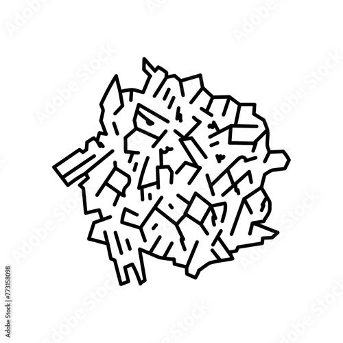 Wood chips line black icon. Sawdust illustration.