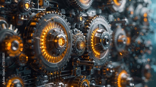 A complex system of gears and levers, symbolizing order and structure