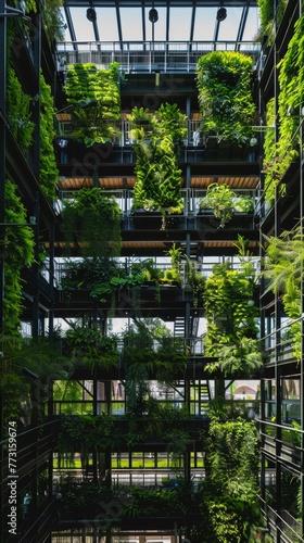 Stadium with vertical gardens and solar shades