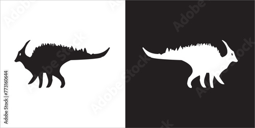 Illustration vector graphics of dinosaur icon