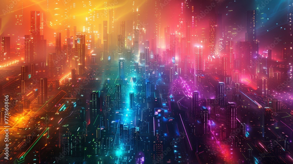 A palette of glowing colors painting the future of technology