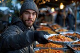 Shelter for refugees, free food handing out