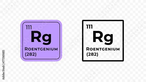 Roentgenium, chemical element of the periodic table vector design