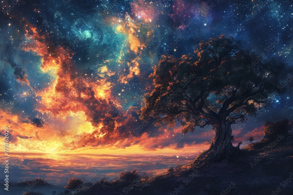 Fototapeta premium Nebulaic Nexus Nectar Nuptials