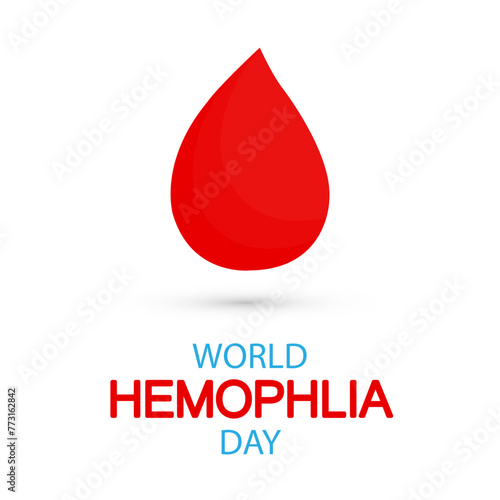 Hemophilia day world drops of blood, vector art illustration.