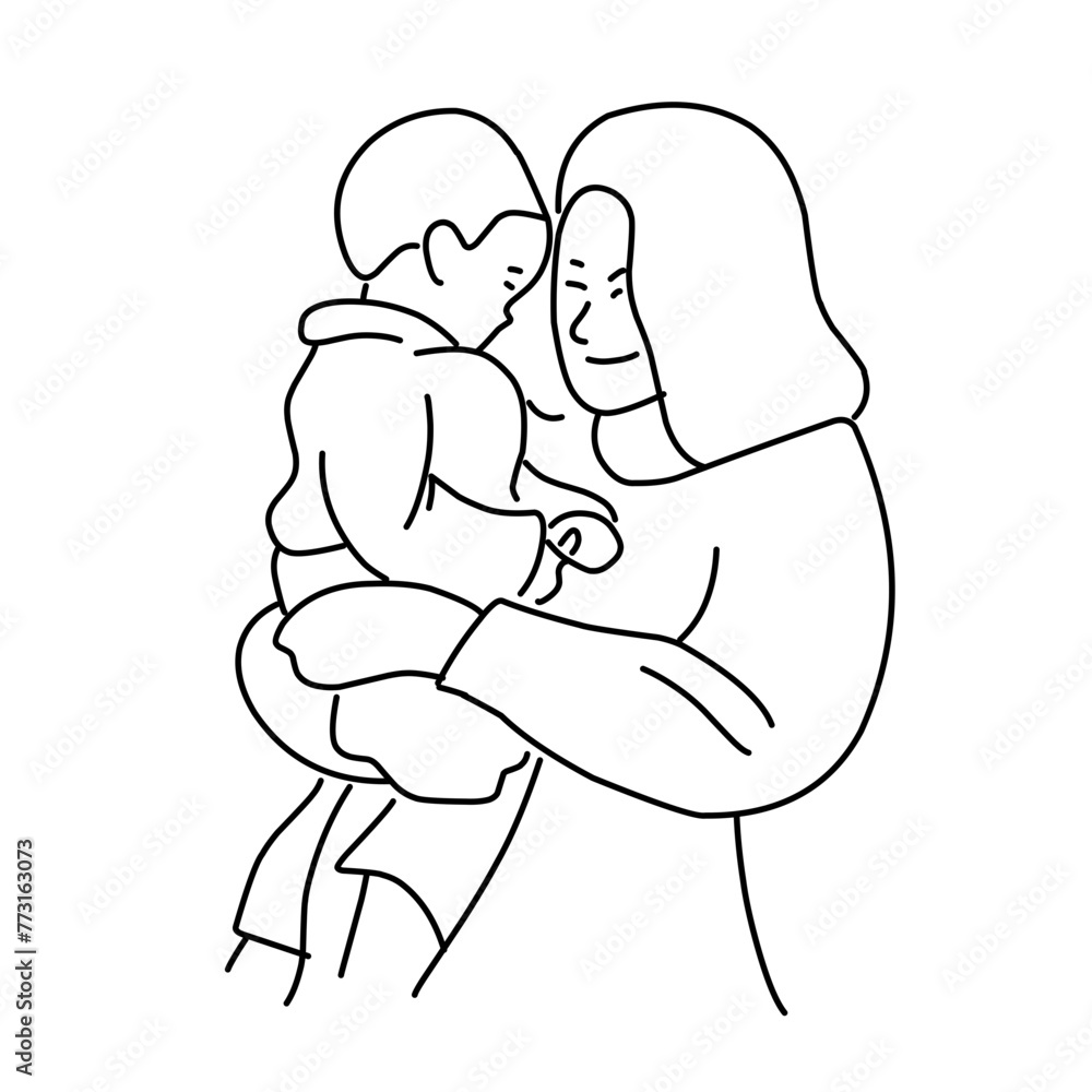 mother with a child ilustration mother with a child ilustration