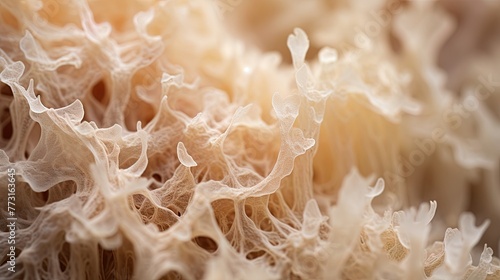 Microscopic view of fungi mycelium. Texture, Background ,Wallpaper design. Ai Generative illustration