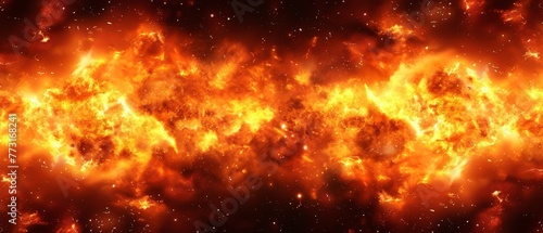   A tight shot of a vibrant orange-yellow flame, adorned with numerous twinkling stars at its core