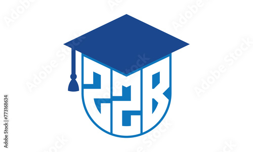 ZZB initial letter academic logo design vector template. school college logo, university logo, graduation cap logo, institute logo, educational logo, library logo, teaching logo, book shop, varsity