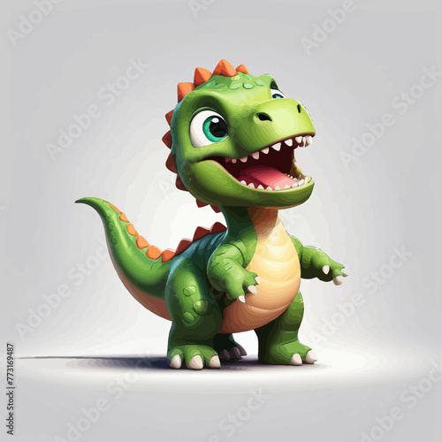 Cute dinosaur cartoon Logo Design Very Cool