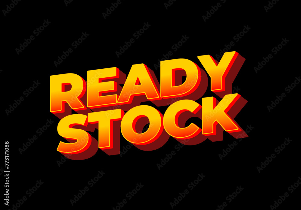 Ready stock. Text effect in 3D look with eye catching colors Ready stock. Text effect in 3D look with eye catching colors