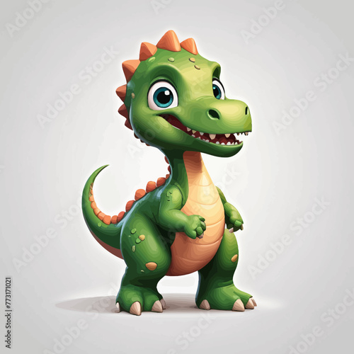 Cute dinosaur cartoon Logo Design Very Cool