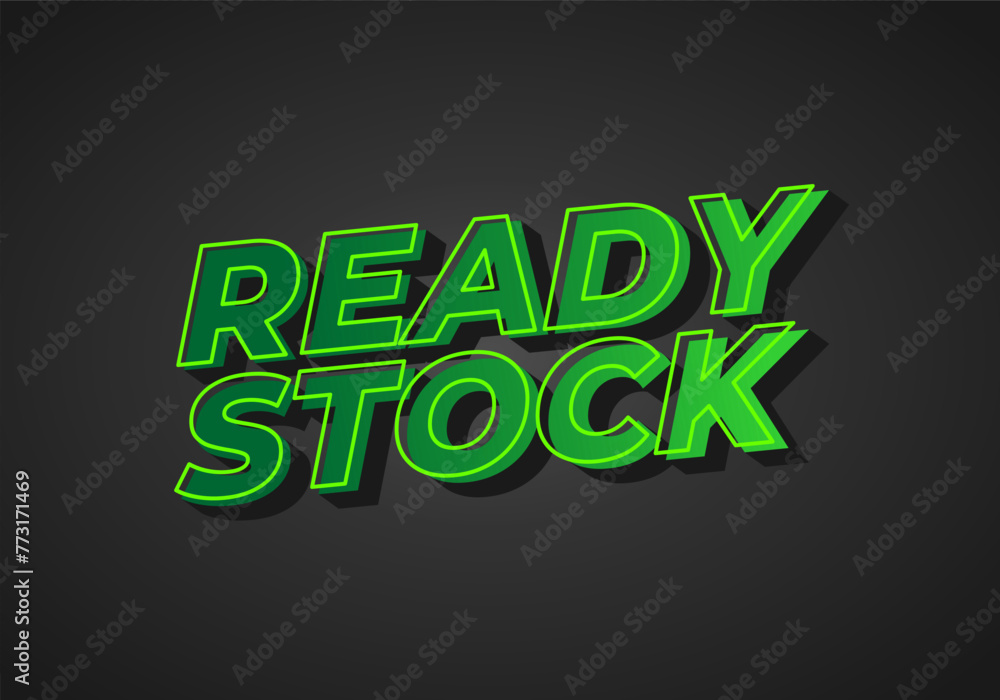 Ready stock. Text effect in 3D look with eye catching colors Ready stock. Text effect in 3D look with eye catching colors