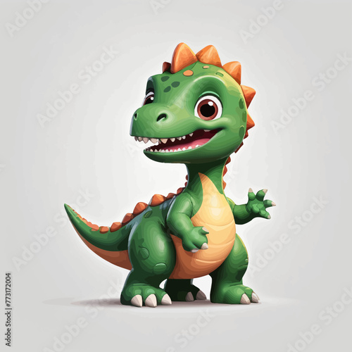 Cute dinosaur cartoon Logo Design Very Cool