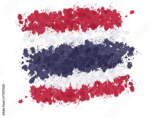 thailand flag with paint splashes