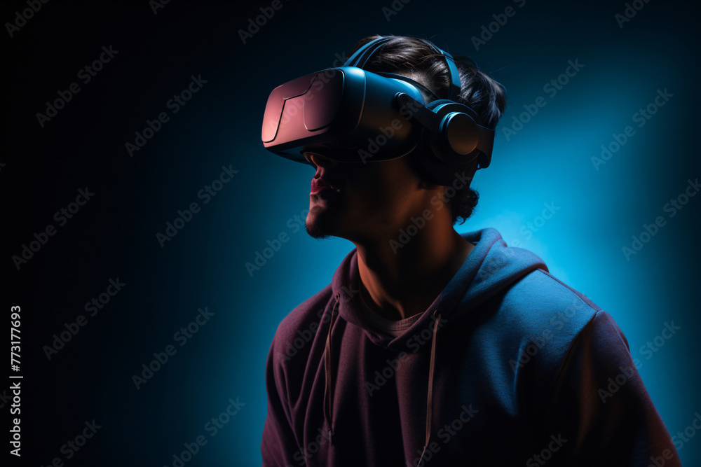 a man wearing a virtual reality headset a man wearing a virtual reality headset
