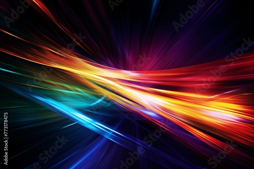 a colorful light streaks on a black background
