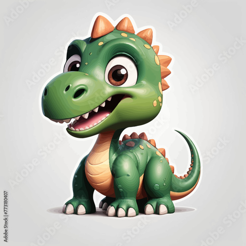 Cute dinosaur cartoon Logo Design Very Cool