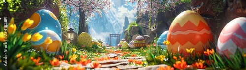 Create a 3D masterpiece with hidden Easter eggs throughout photo
