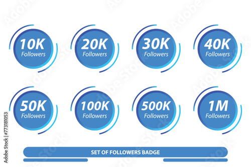 Set of  Subscribers Thank You 500k, 10k, 20k, 30k, 40k, 50k, 100k, 1m Followers badge Design With black and golden theme Background

