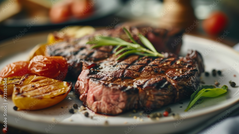 A grilled steak fit for a magazine cover. A grilled steak fit for a magazine cover.