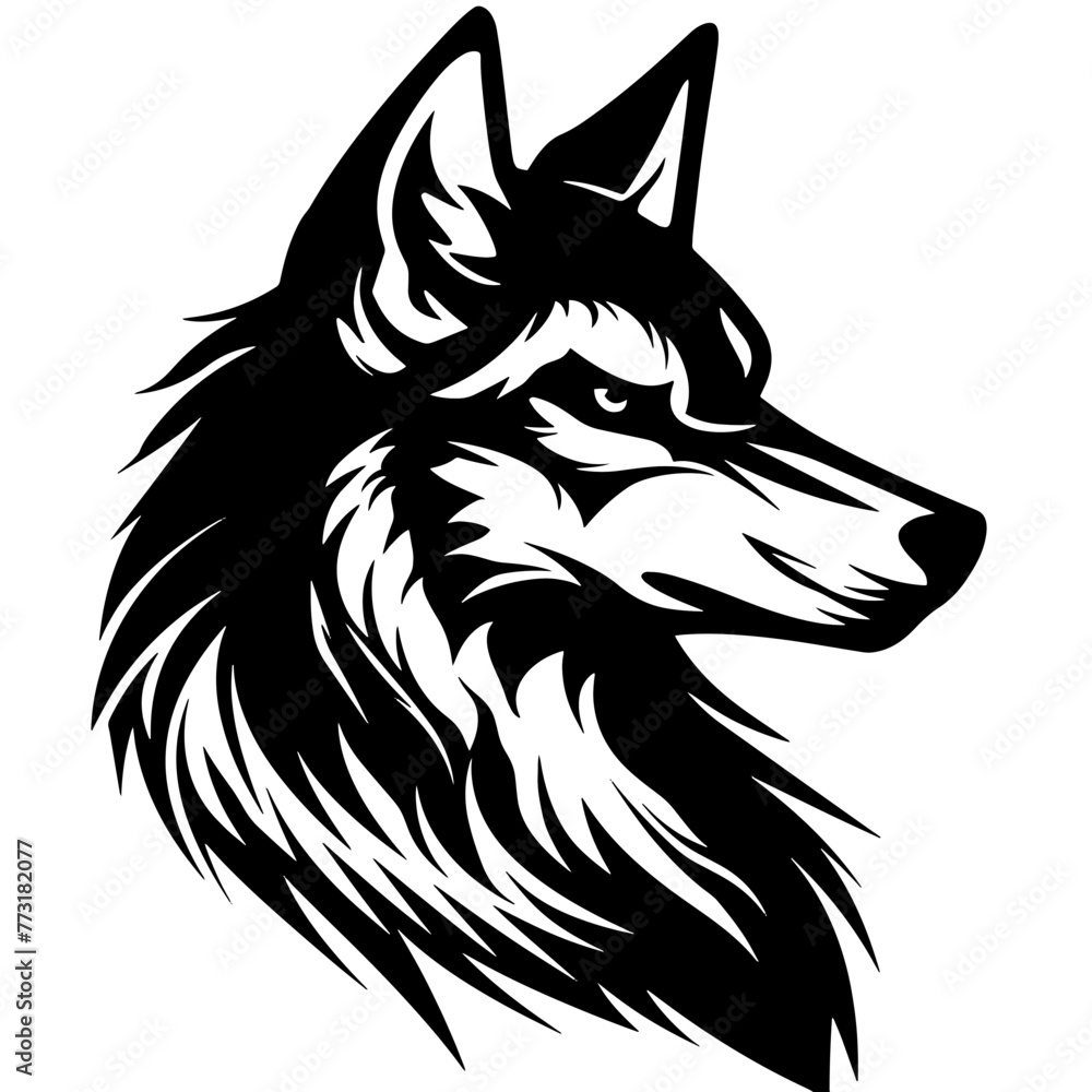 Obraz premium SVG Wolf Head Vector Illustration Decorative Design