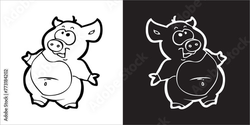 Illustration vector graphics of pig icon