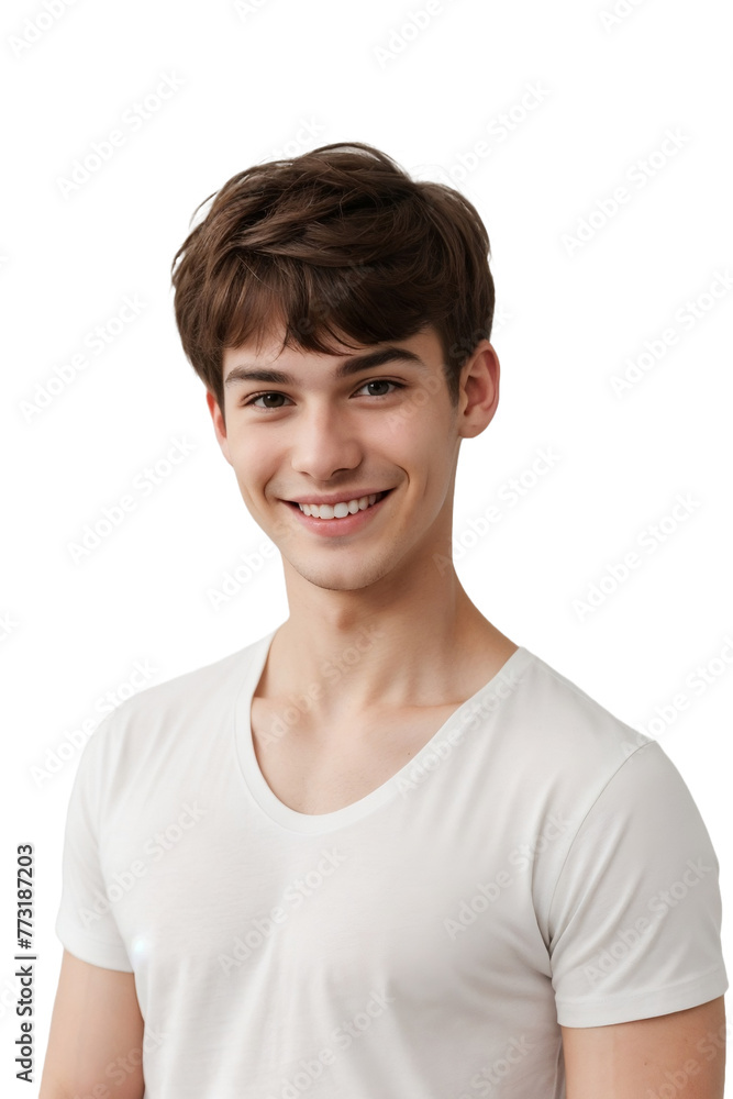 Young gay wearing a white t-shirt, smiling and looking at the camera, Happiness concept, isolated, transparent background, no background. PNG. Young gay wearing a white t-shirt, smiling and looking at the camera, Happiness concept, isolated, transparent background, no background. PNG.