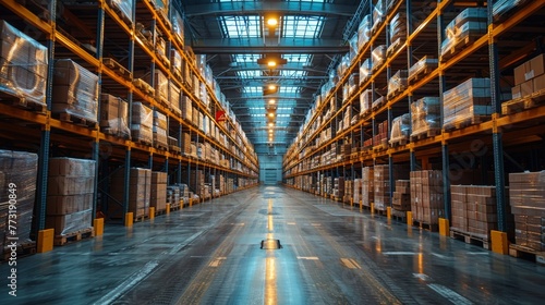 Effective warehouse management solutions showcased in a bustling logistics center.