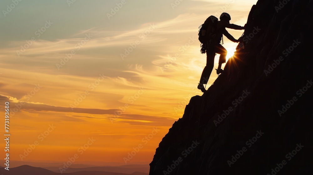 Man Climbing Mounttain Man Climbing Mounttain