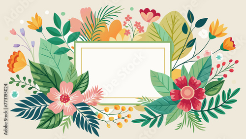 floral-border-frame-whit-background-vector-illustration  photo