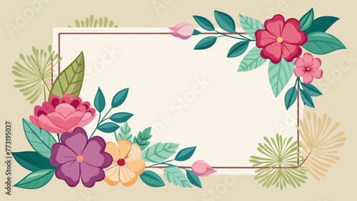 floral-border-frame-whit-background-vector-illustration  photo