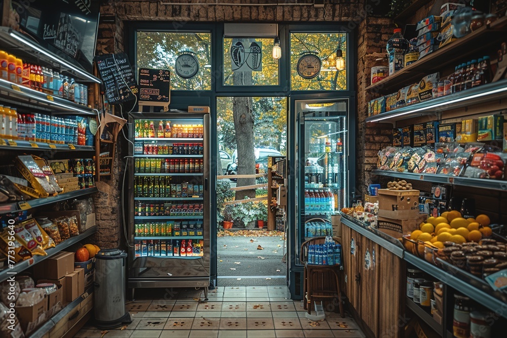 Interior of an empty local market