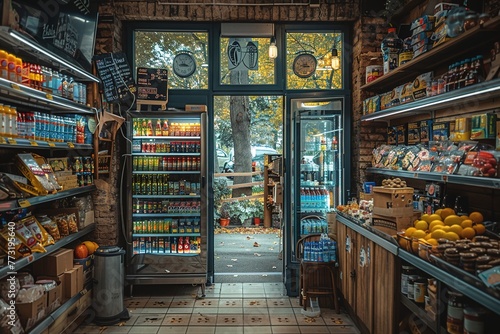 Interior of an empty local market