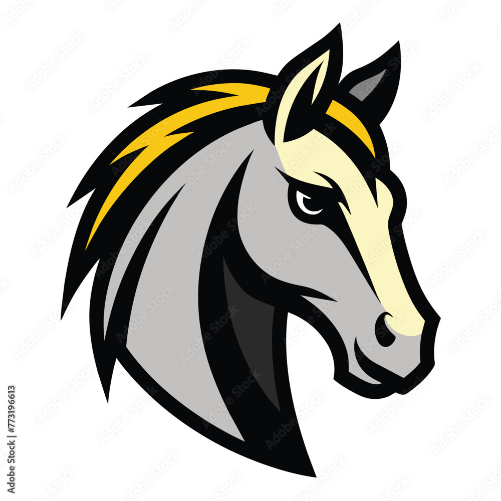 Horse head solid icon, Farm animals concept, stallion symbol on white background