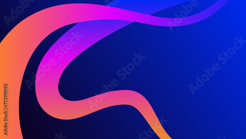Colored waves on blue background. Abstract wallpaper