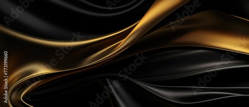 Panel kuchenny z motywem Black and gold silk satin fabric abstract background