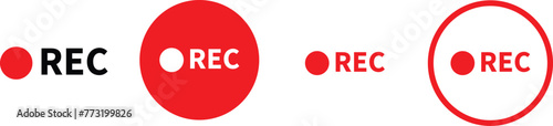Recording vector icons. Video recording symbol. Rec icon set..eps 10