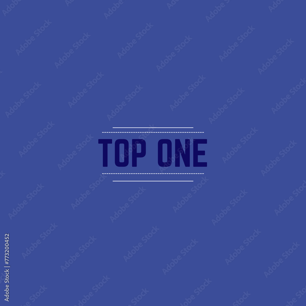 Obraz premium Top one logo with dotted line and straight line dark blue colour 