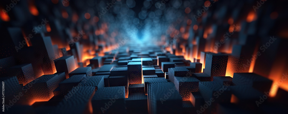 Fototapeta premium Digital background for tech, AI, data, audio, graphics, and more