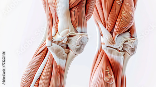 Highly detailed anatomically accurate illustration of hamstrings muscles