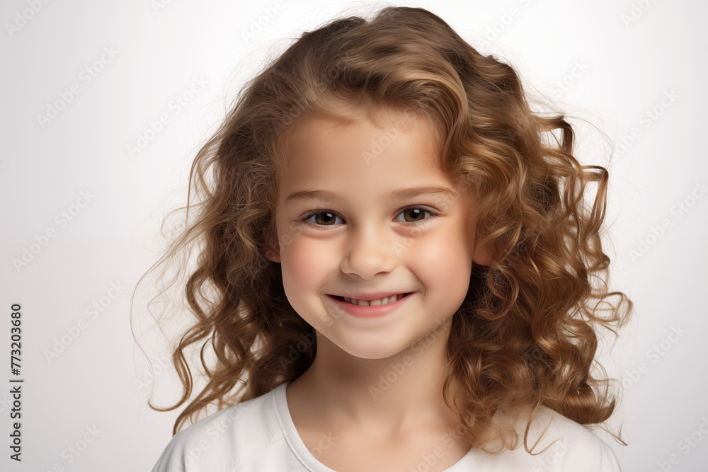 Child girl with white background. Nursery school. Childhood professions. School holidays. Topics related to childhood. Child girl with white background. Nursery school. Childhood professions. School holidays. Topics related to childhood.