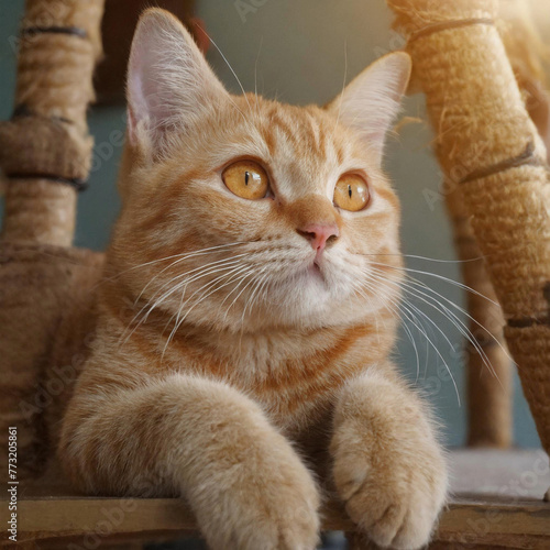 Wallpaper Mural A cat resting under a cat tower Torontodigital.ca