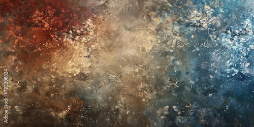 Old blue, red and gray rough textured grunge wall background © Firn