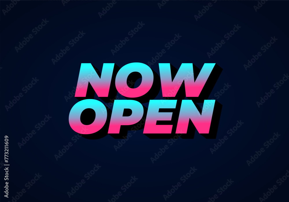 Now open. Text effect in 3d look with eye catching colors